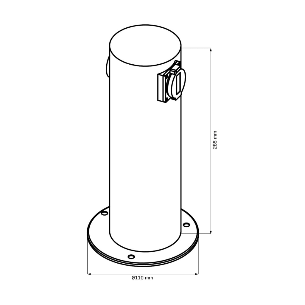 Colonnina presa giardino Polux Elektri 28cm 2x230V IP44 grafite