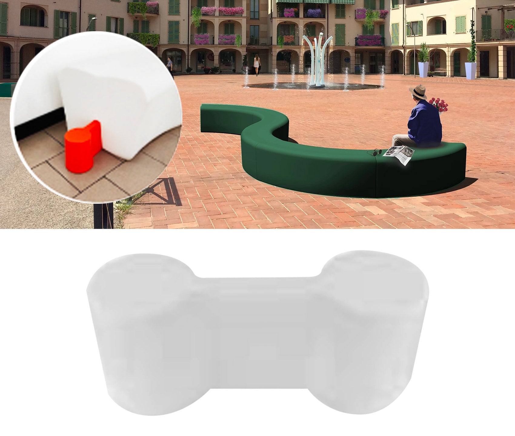 Giunto per Collegare più Panche da Esterno Althea di Arkema Bianco