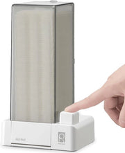 Dispensatore di dischetti di carta assorbente, con 55 dischetti, contenitore di carta assorbente automatico per rimuovere il trucco, opzionale per l'installazione a muro, design chiuso, impermeabile al polveroso, igienico (grigio)
