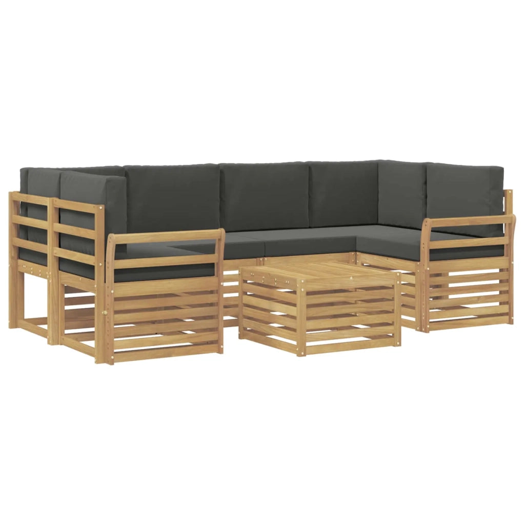 Set di divani da esterno 7 pcs Bianco e Antracite Poliestere 3391477
