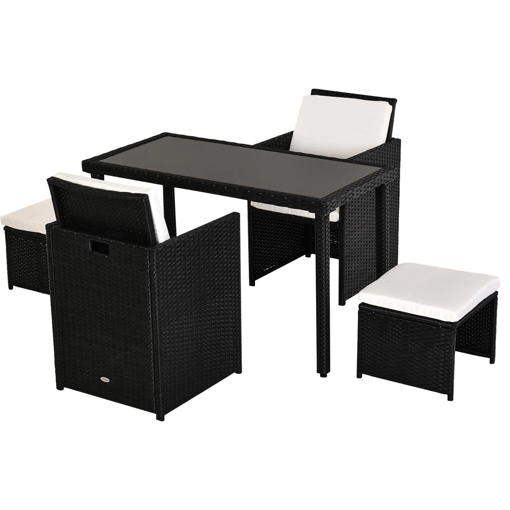 Set da giardino polyrattan 11 pezzi con cuscini ¨C zephmum ¨C nero