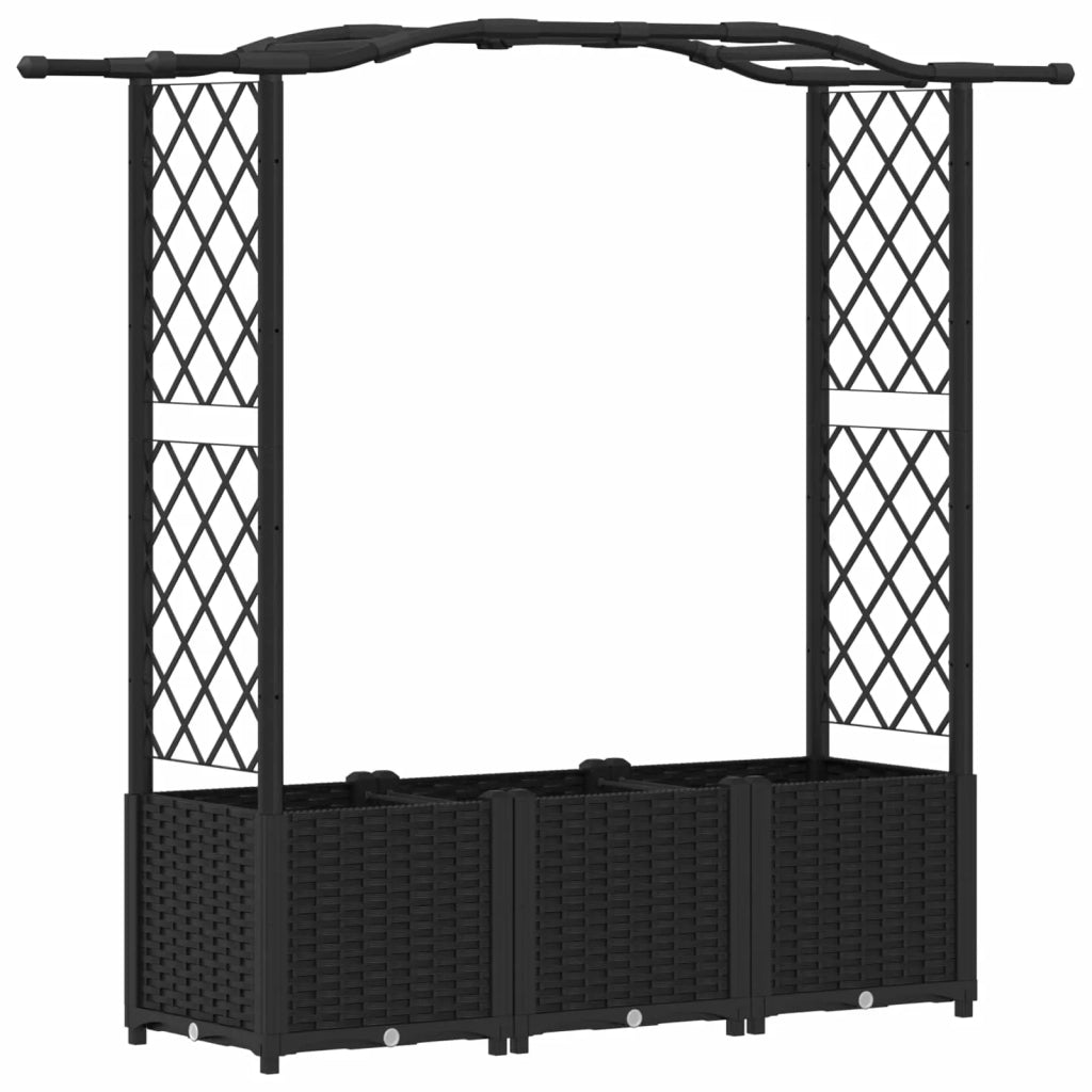 Letto Rialzato con Griglia e Tetto Nero 164 x 40 x 142 cm PP 42032531