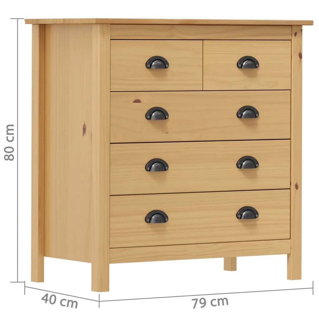 Credenza-Buffet-Armadio da cucina Hill 79x40x80 cm Legno Massello di Pino