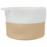 Cesto per Biancheria Beige e Bianco ?55x36 cm in Cotone CFW3512014
