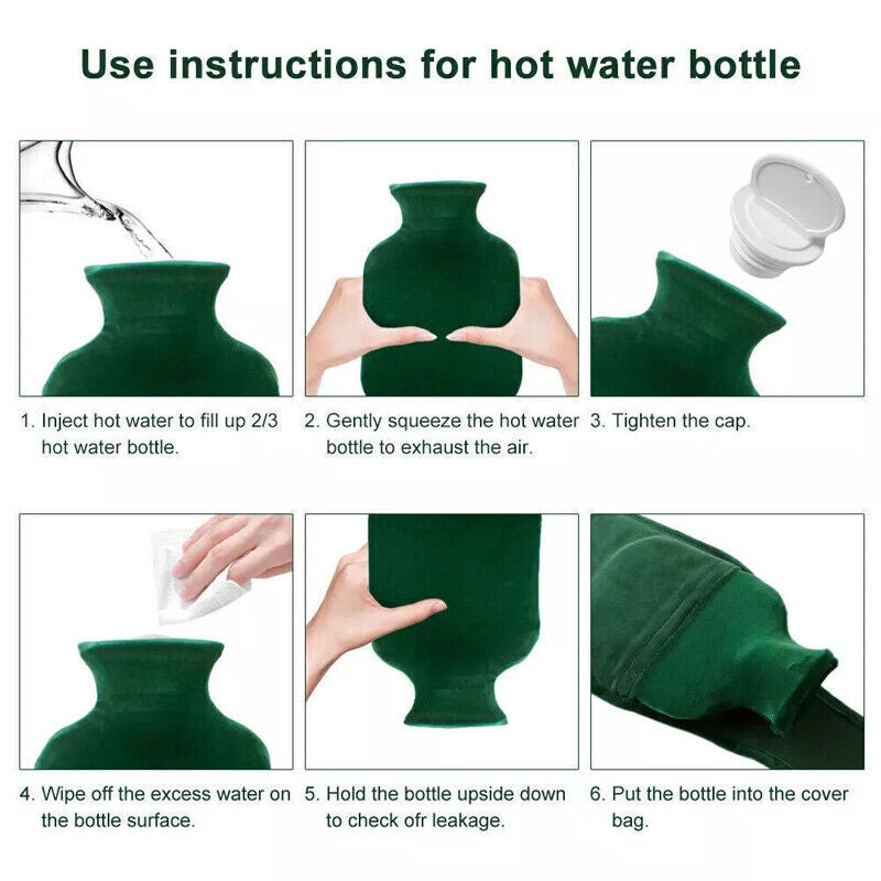 Borsa termica per borsa dell'acqua calda ¨C zephmum ¨C 1000ml, morbida, con cintura