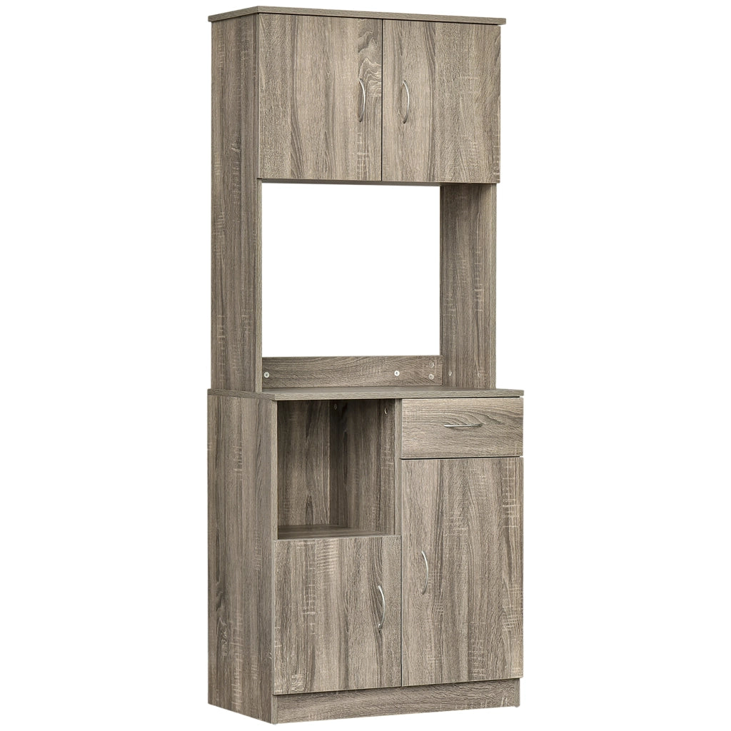 Easycomfort Credenza Moderna per Cucina o Sala da Pranzo, Mobile Buffet con Armadietti e Cassetti in Legno, Grigio, 71x41x178cm