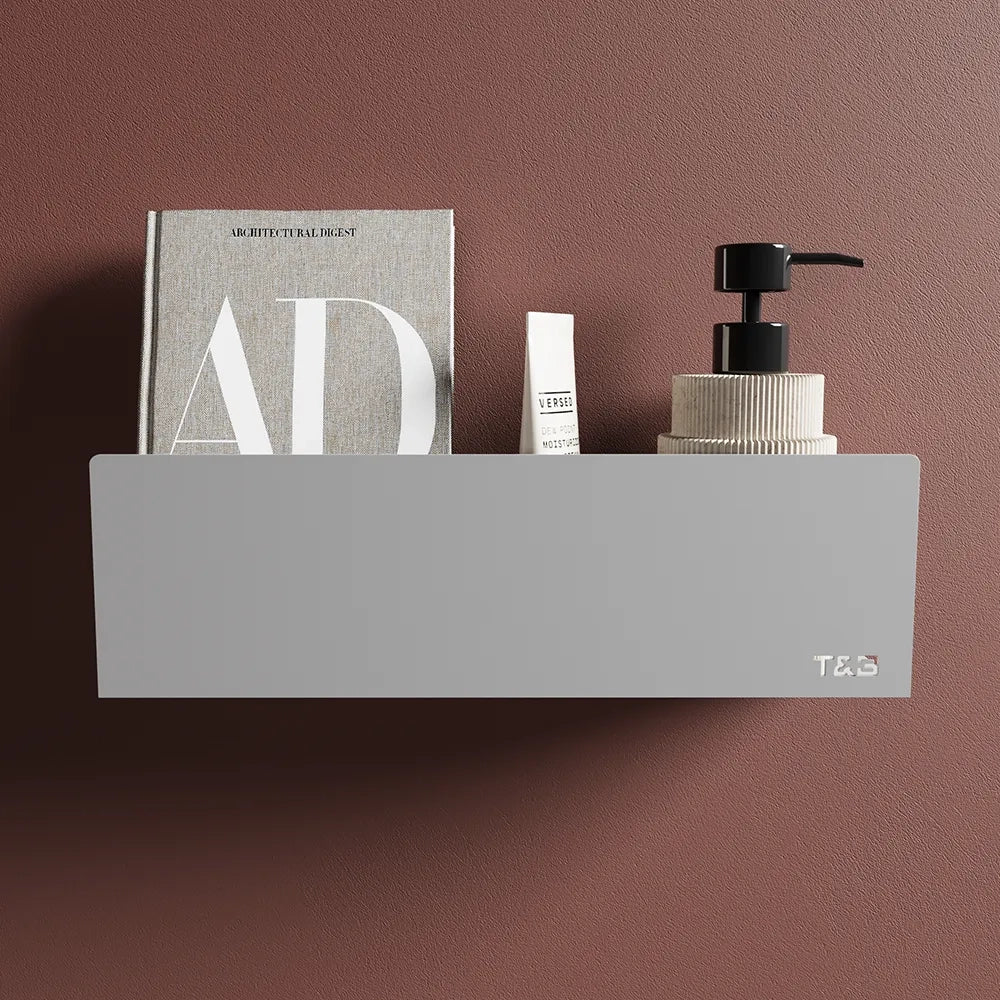 Mensola da bagno in alluminio Grigio con finitura opaca, dimensioni 40 cm | Alta