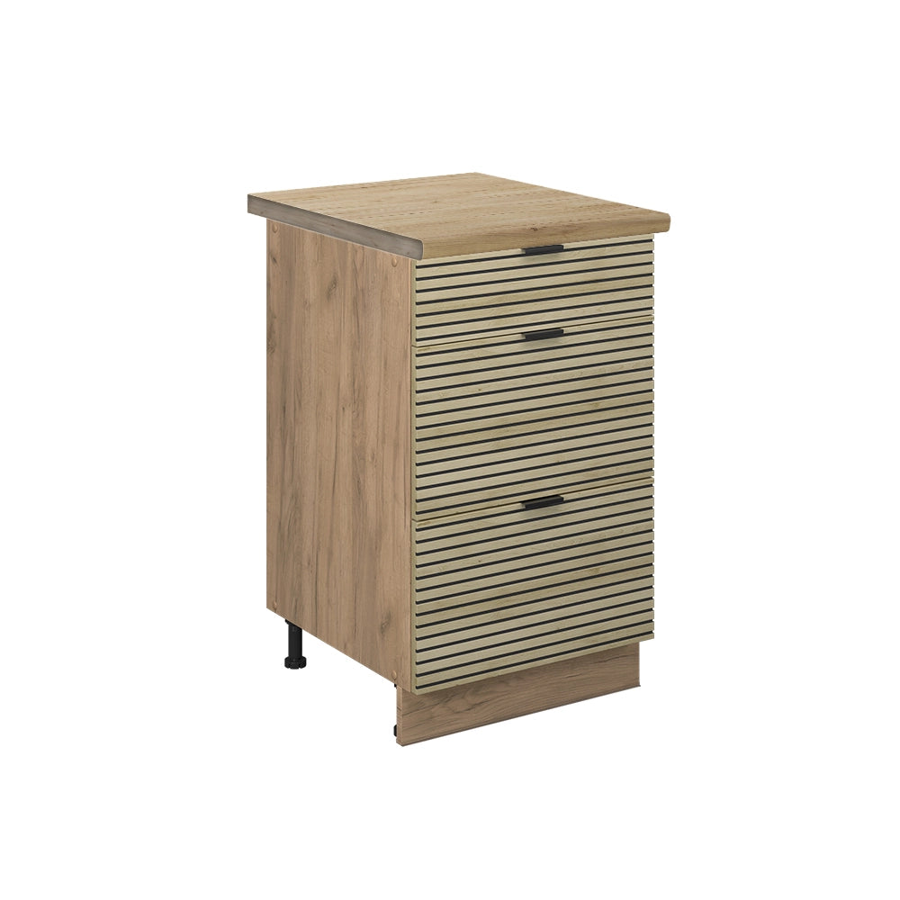 Mobiletto base per cucina Fame-Line Pannello in quercia/Rovere dorato 50 cm, PL Rovere Vicco