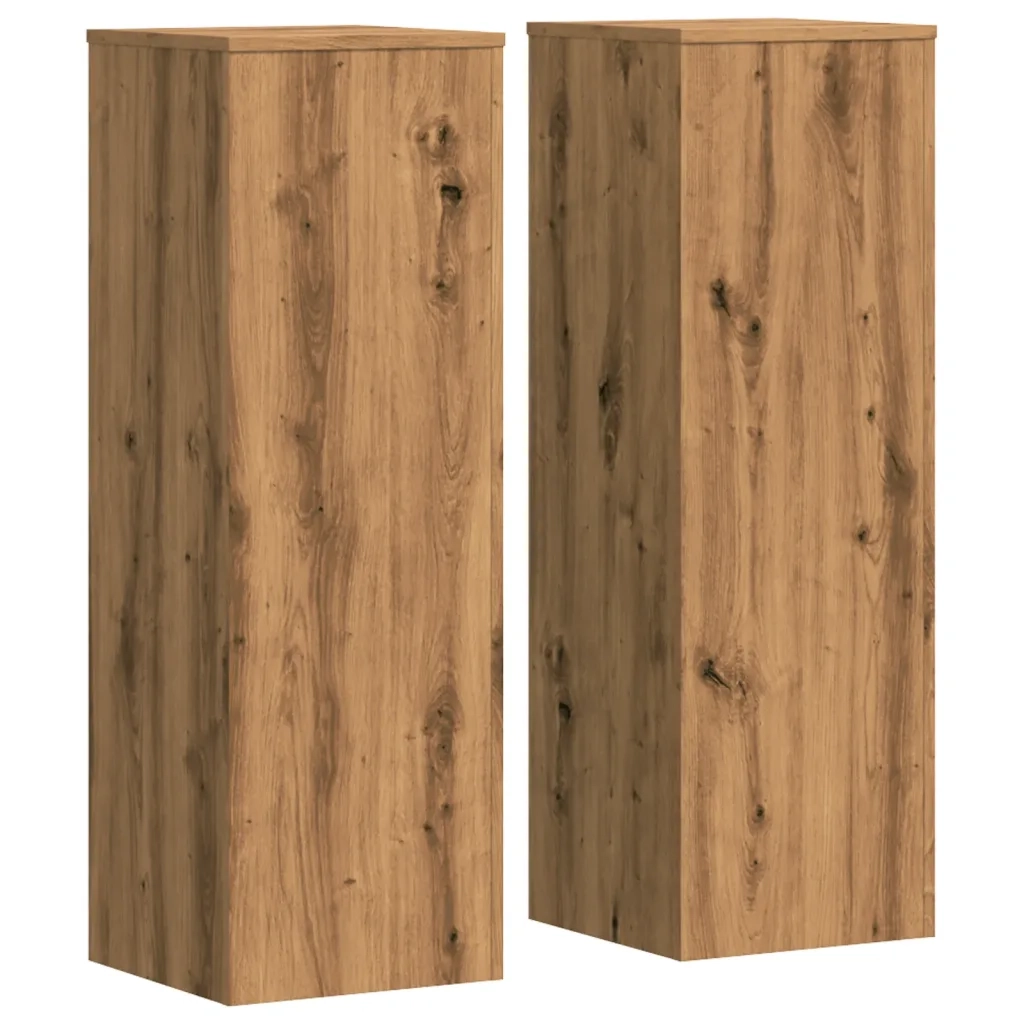 Supporti Piante 2 pz Rovere Artigianale 33x33x100cm Multistrato
