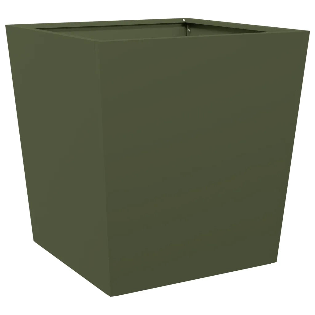 Fioriera da Giardino Verde Oliva 50x50x50 cm in Acciaio 851072