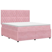 Letto box spring con materasso Rosa 180 x 200 cm Velluto 3454654