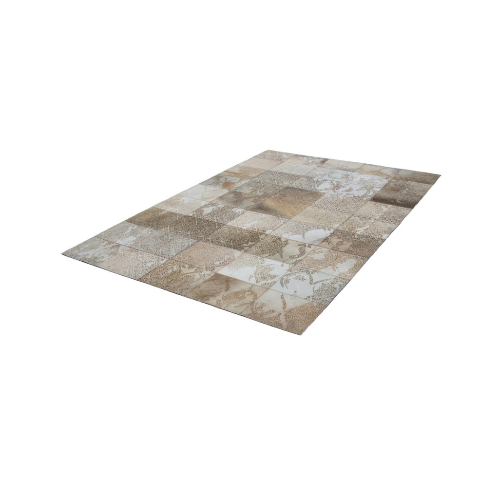 Tappeto in pelle Cobra 343 Beige effetto vintage