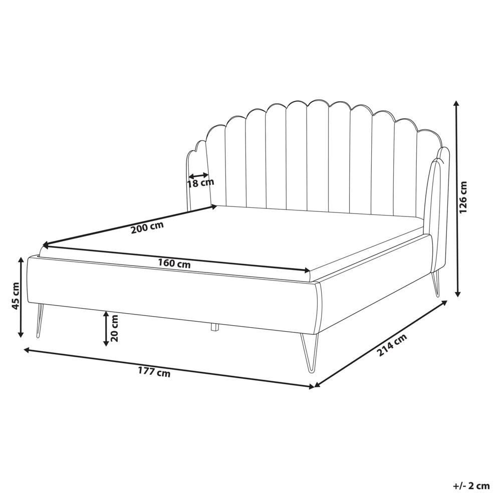 Letto con rete in velluto rosa 160 x 200 cm gambe in metallo testata retro capitonné