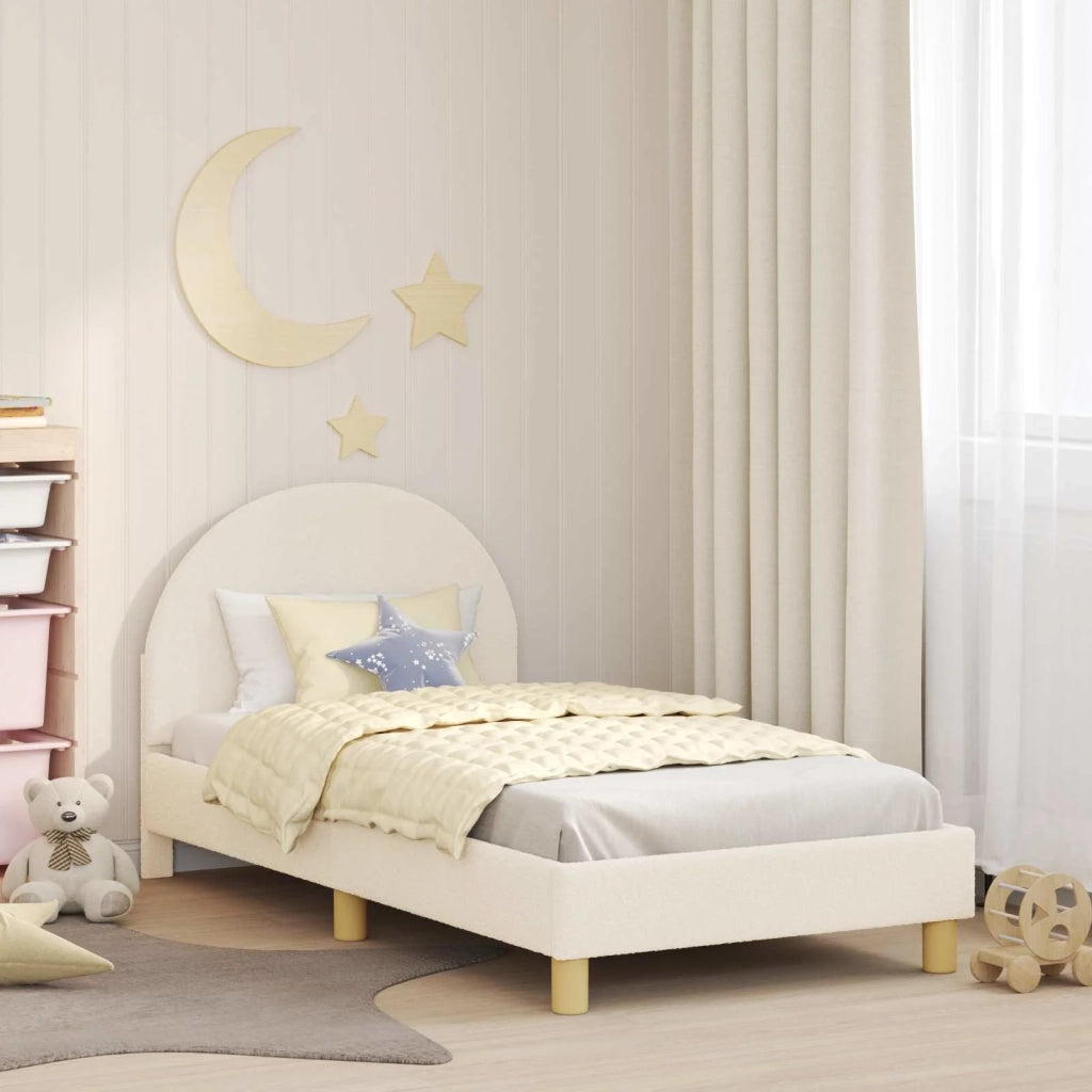 Struttura letto bambini con testata Crema 80 x 160 cm