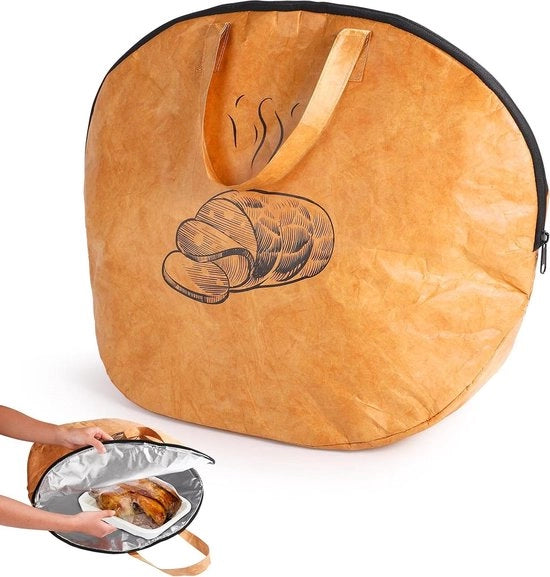 Tenda BBQ riutilizzabile 55x40x20 - Sacchetto isolante per carni - Portatile e pieghevole - Chiusura a cerniera - Tasche di stoccaggio per BBQ all'aperto, fumatori e grigliatori