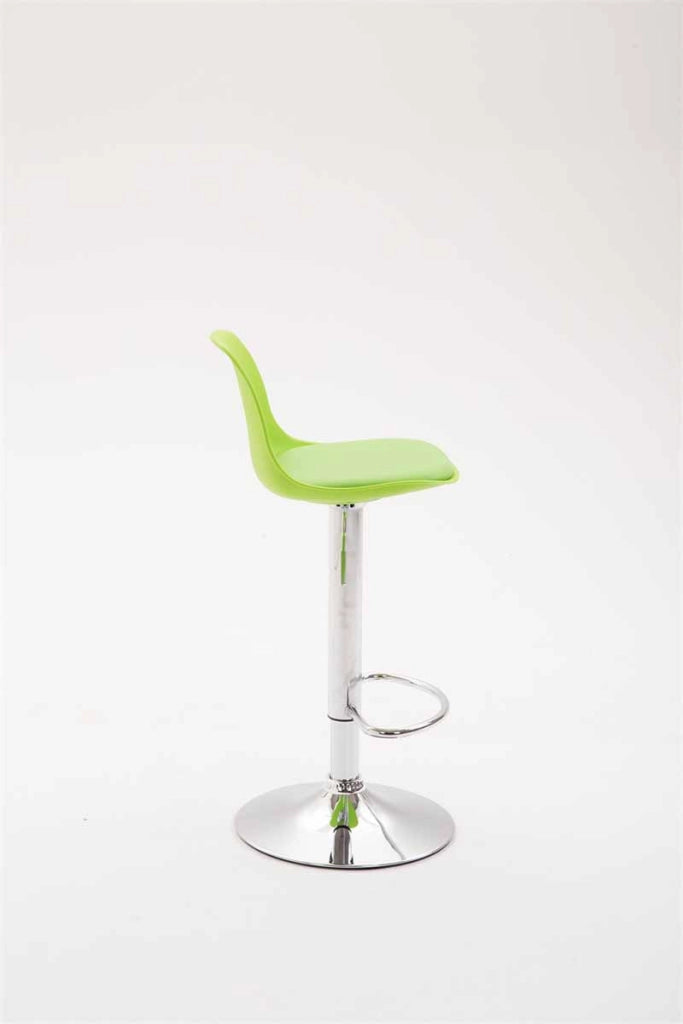 Sgabello di design KIEL in polipropilene e similpelle cromo,verde
