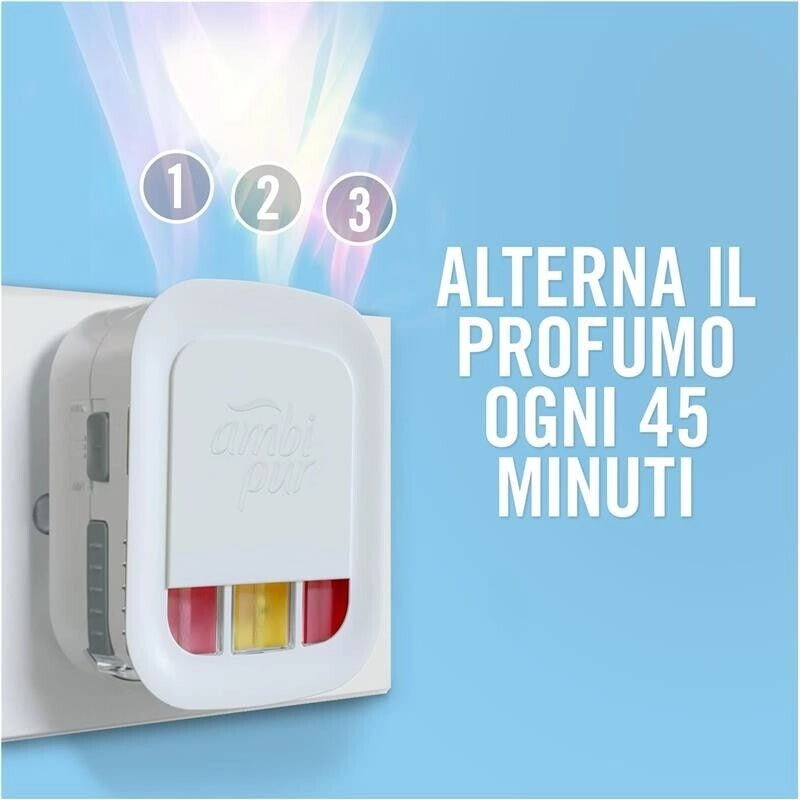 AMBI PUR 3VOLUTION PROFUMATORE 1 DIFFUSORE ELETTRICO  RICARICHE FRAGRANZA PRIMAVERILE ELIMINA ODORI FINO A 90 GIORNI