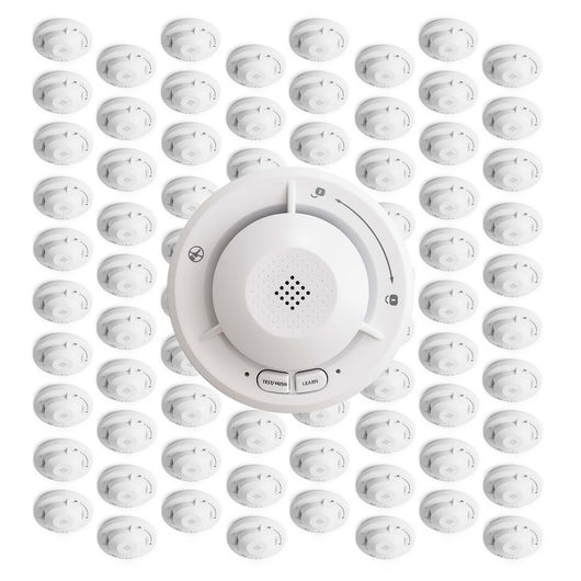 80x Rilevatore di fumo collegabili via radio Batteria da 80 anni e radio frequenza Allarme antincendio fotoelettrico da 880 dB per un'efficace protezione in appartamenti e case