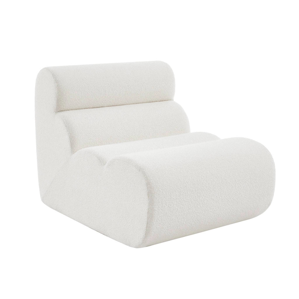 Poltrona bouclé testurizzata, 1 posto, bianco