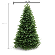 Albero di Natale “Pinus” 180/210 cm – 1.138/1625 rami – Realistico effetto PE/PVC ALTEZZA+RAMI+BASE: 210-1625-140
