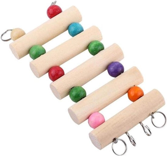 Scale aerea per pappagalli in legno - gioco oscillante rettangolare - riposo e arrampicata - 3 misure (L)