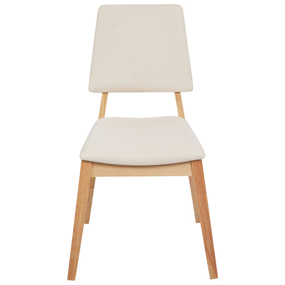 Set di 2 sedie da pranzo imbottite con schienale e seduta imbottiti in legno scuro e beige chiaro elegante e chic