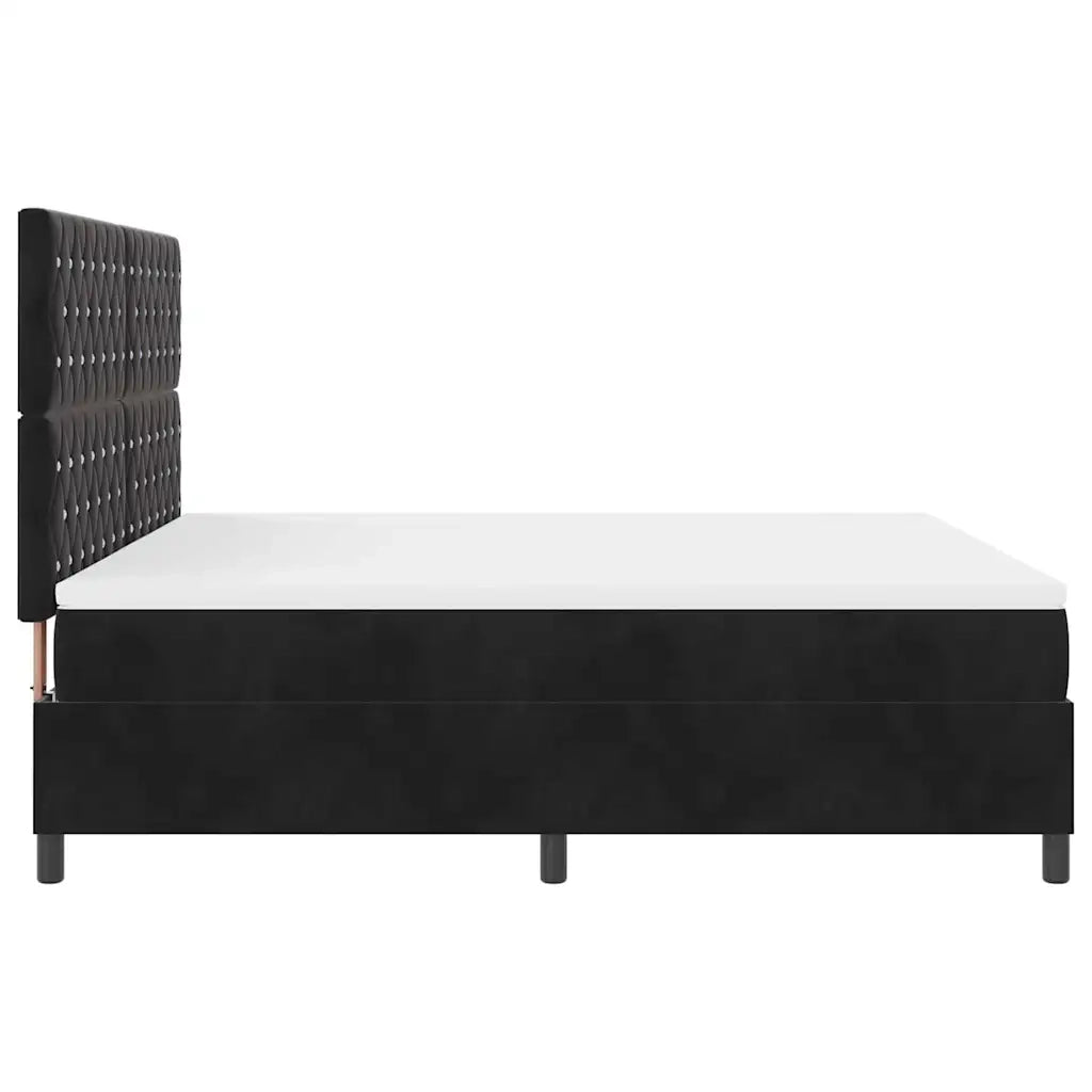 Letto a Sorgente LED con materasso Nero 180 x 200 cm Velluto 3343264