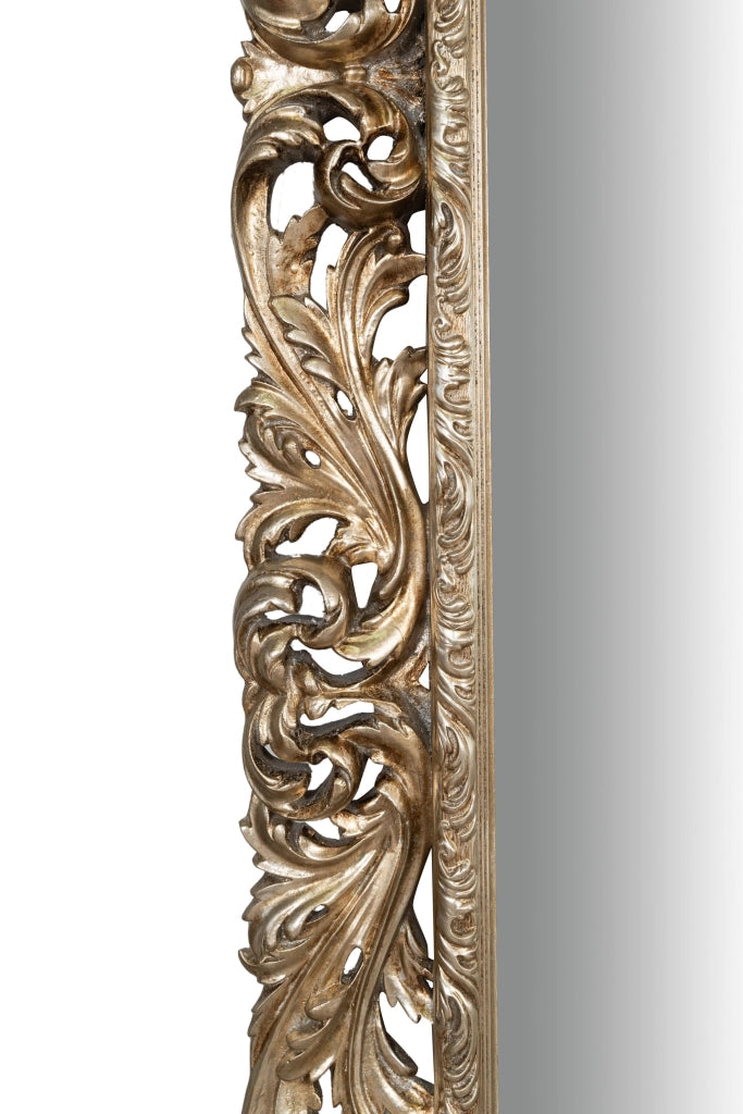 Biscottini SPECCHIERA DA PARETE IN LEGNO FINITURA FOGLIA ARGENTO ANTICATO MADE IN ITALY
