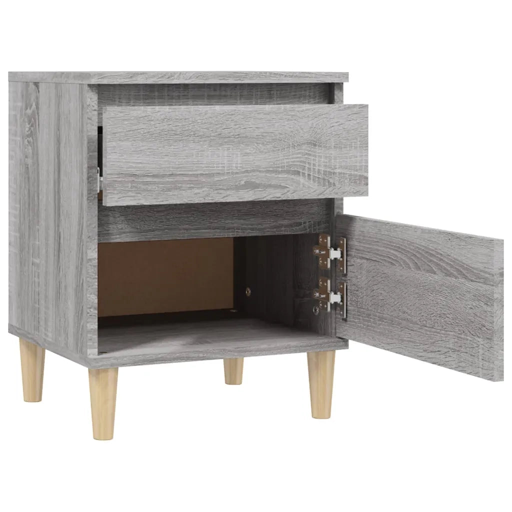 Set di 2 Comodini | Armadio da Notte | Mobiletto da notte Grigio Sonoma 40x35x50 cm