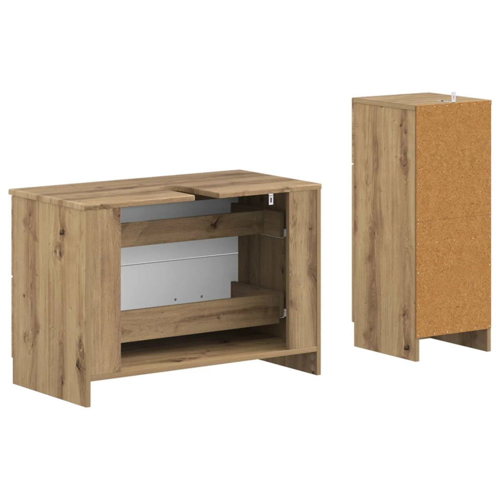 Set di Armadi da Bagno da 2 Pezzi UTRECHT Rovere Artigianale 3417737