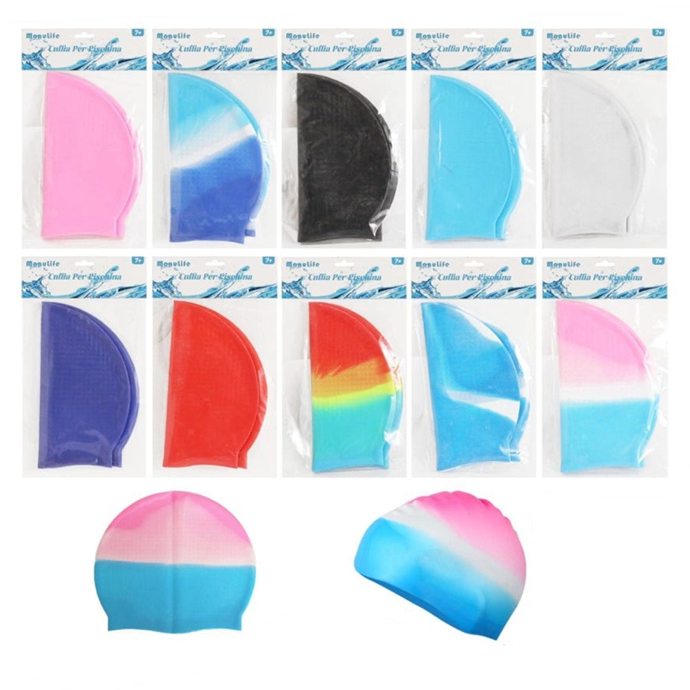 Trade Shop - Cuffia Nuoto Per Piscina Estate In Silicone Unisex Colori Misti 25x17cm 605433 -
