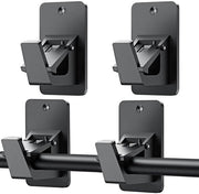 Supporto per Tendina Autoadesivo - 4 Pezzi - Adatto per Camera da Letto/Sala da Pranzo/Bagno - Nero - Attacco per Tendina