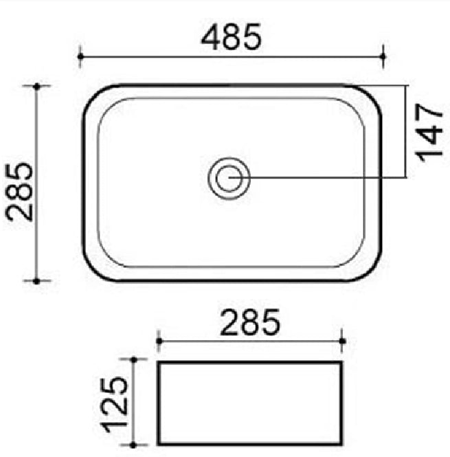 Lavabo appoggio 48.5x28.5 cm LA38 bianco