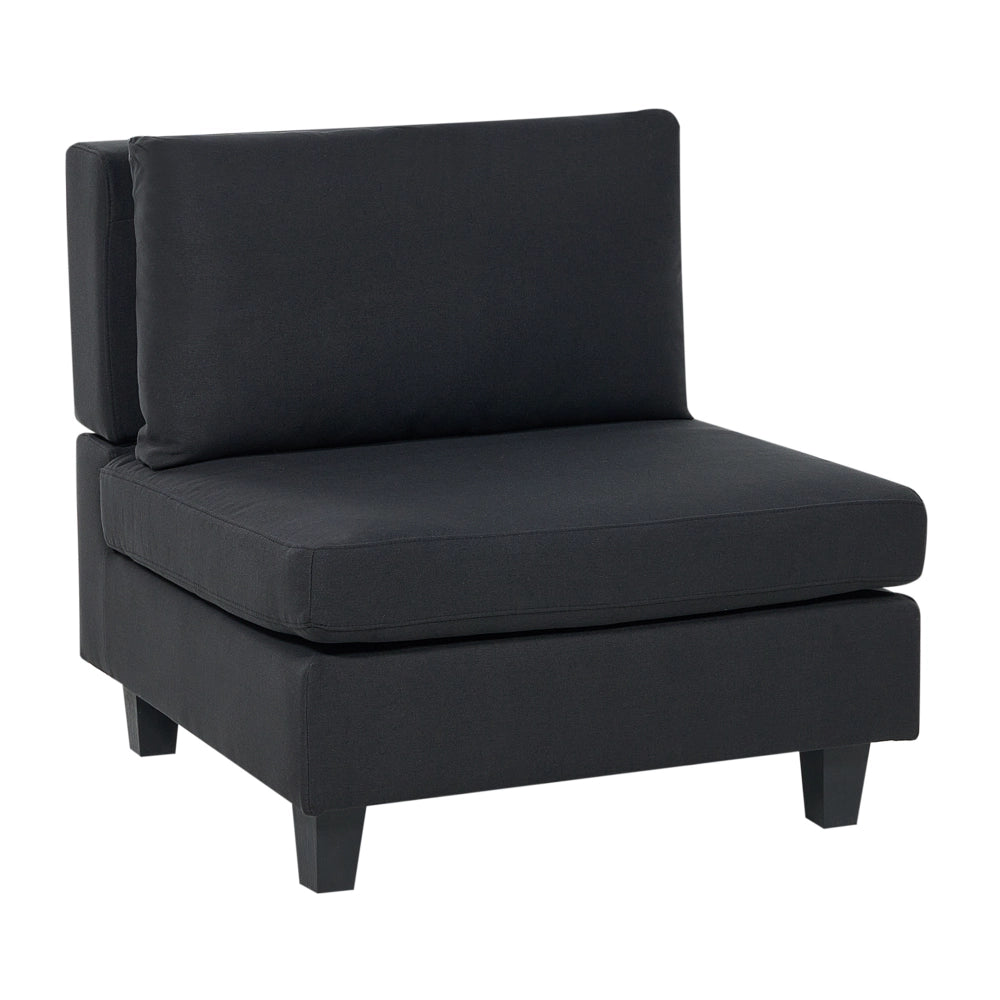 Poltrona imbottita in tessuto nero a 1 posto sezione modulare stile moderno scandinavo soggiorno