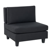 Poltrona imbottita in tessuto nero a 1 posto sezione modulare stile moderno scandinavo soggiorno