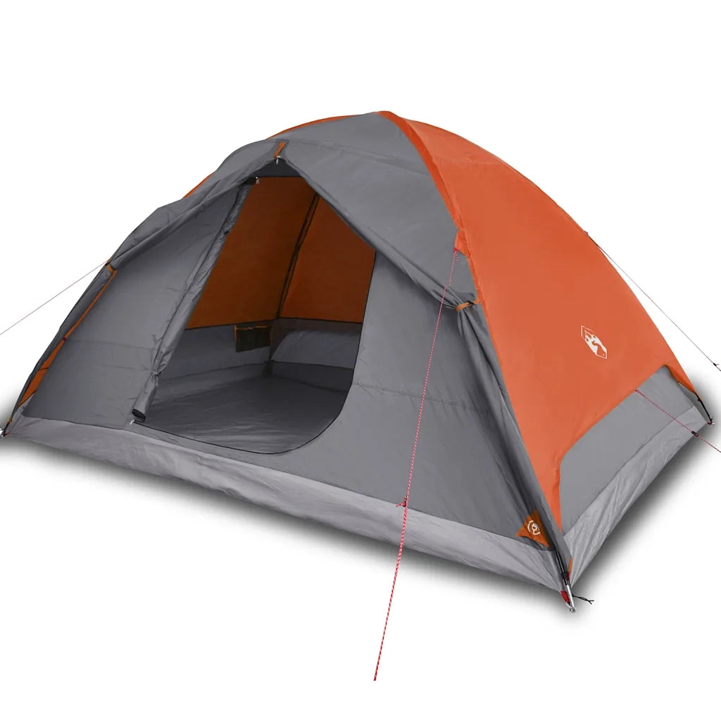 Tenda da Campeggio a Cupola 6 Persone-Tenda per Escursionismo Arancione Impermeabile