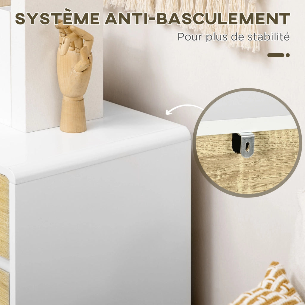 Cassettiera design scandinave 6 cassetti ¨C zephmum ¨C bianco 80x40x95 cm