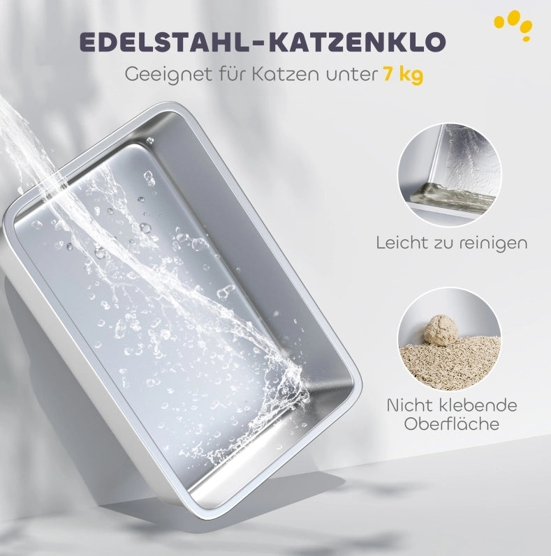 CASSETTA LETTIERA con coperchio 60,4x40,4x41,8 cm acciaio inox bianco