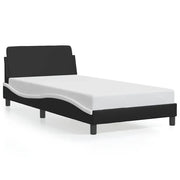 Letto singolo | Letto per adulti | Giroletto Dover Nero e Bianco 100x200 cm in Similpelle