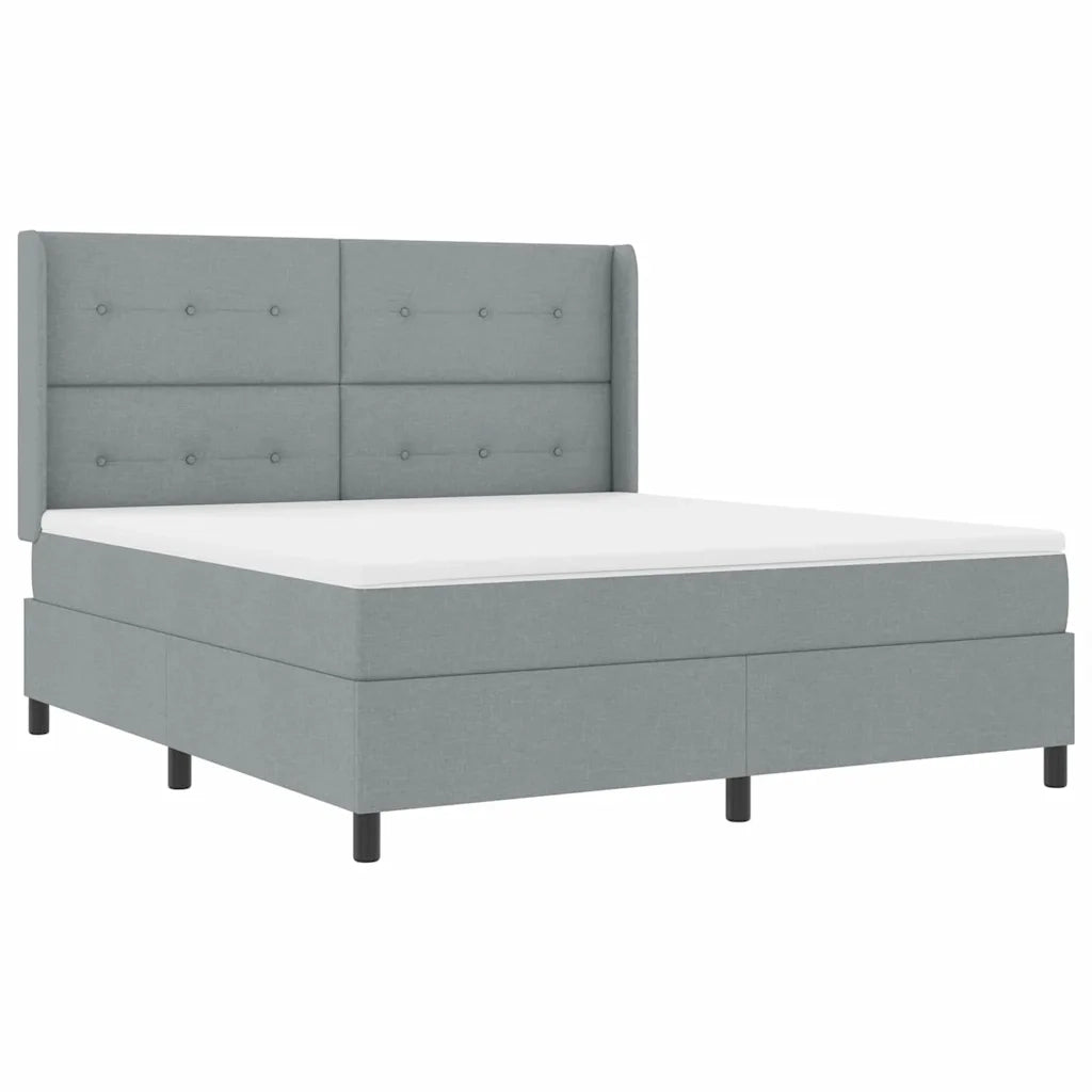 Letto a molle con materasso Grigio chiaro 200 x 180 cm Tessuto 3341658