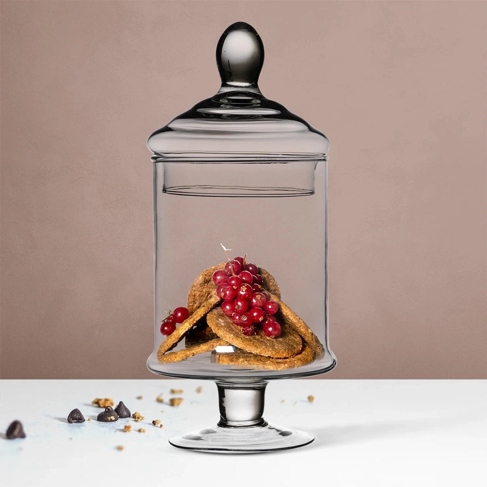 Trade Shop - Potiche In Vetro Cofanetto Con Coperchio ø13cm Per Dolci Biscotti Oggetto Decorativo -