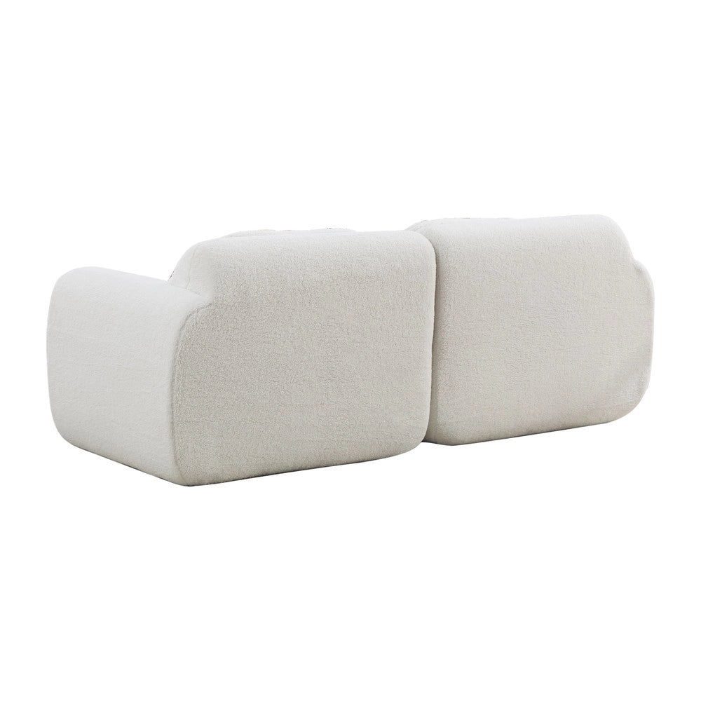 Divano Modulare in Tessuto Chenille ¨C MINIMAL ¨C Avorio, Morbido, Antiscivolo
