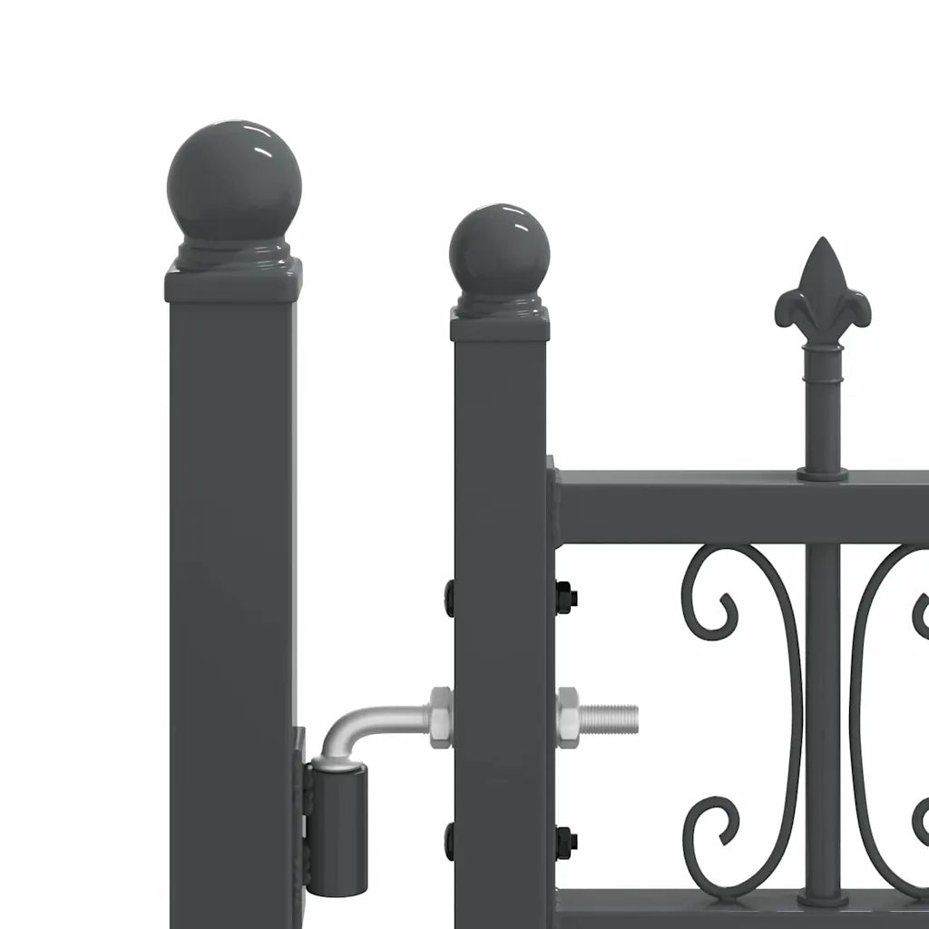 Cancello con Punta a Lancia KAMPEN 305 x 75 cm Acciaio Grigio CFW4053722