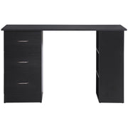Scrivania PC da Ufficio 3 Ripiani 3 Cassetti 120x49x72 cm in Legno MDF Nera