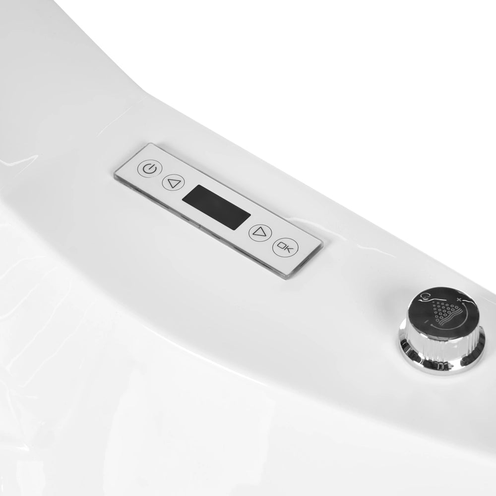 Vasca idromassaggio in acrilico sanitario bianco con altoparlante Bluetooth LED 210 x 145 cm