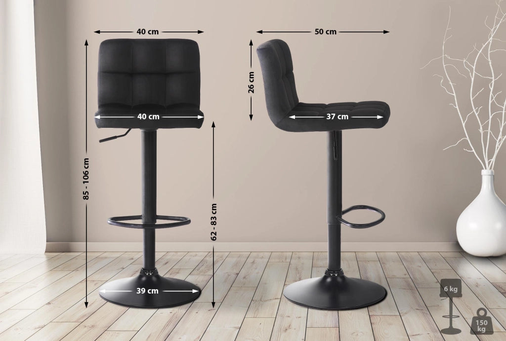4er Set Barhocker Feni Samt