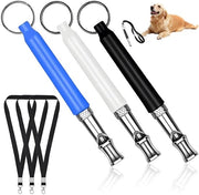 Hulpmiddello per Addestramento Cani - 3 Parti - Alta Frequenza - Strumento di Allenamento Metallico - Nero/Bianco/Azzurro - Adatto a Tutti i Razza di Cani - Strumento di Addestramento Cani