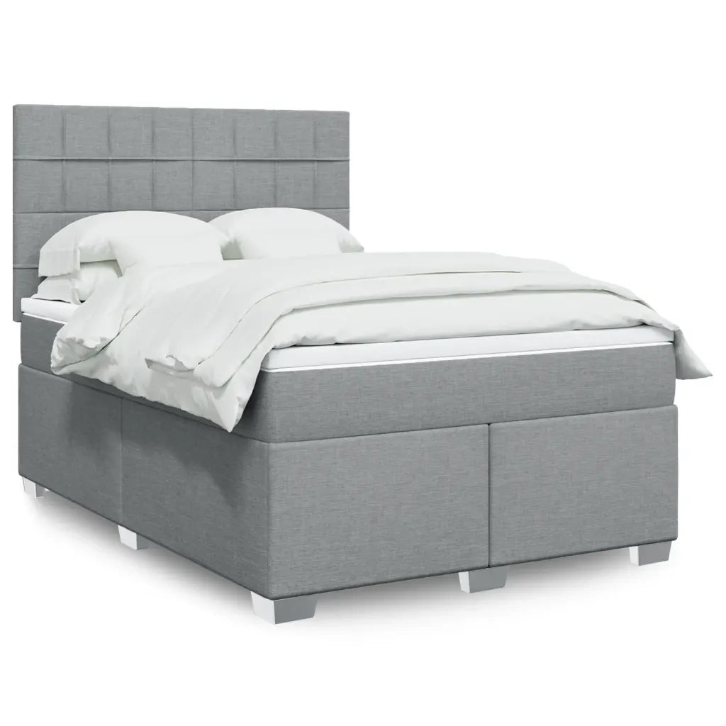 Giroletto a Molle con Materasso Grigio Chiaro 140x200cm Tessuto 3292811