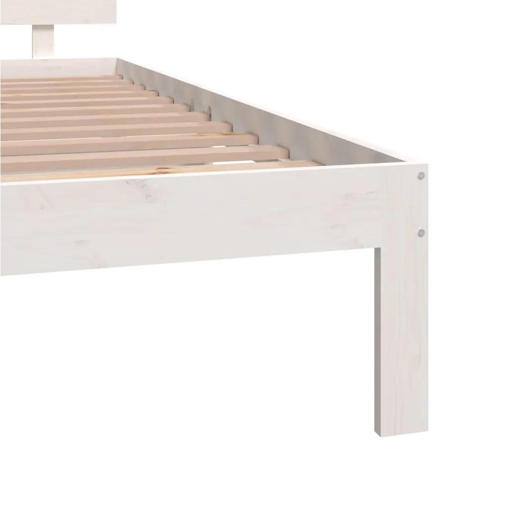 Giroletto-Struttura Letto Bianco in Legno Massello 135x190 cm Double 989349