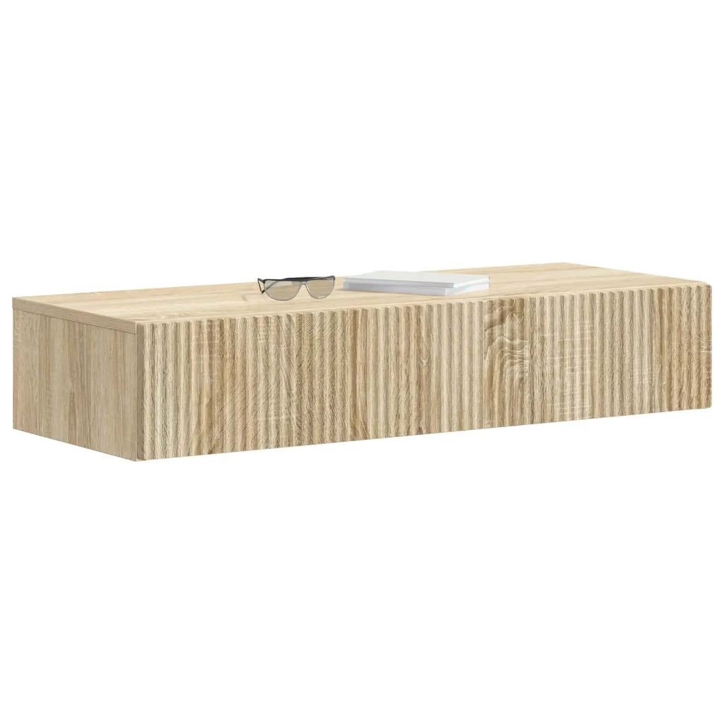 Tavolino da Parete Laterale Rovere Sonoma 87,5 x 34,5 x 17 cm